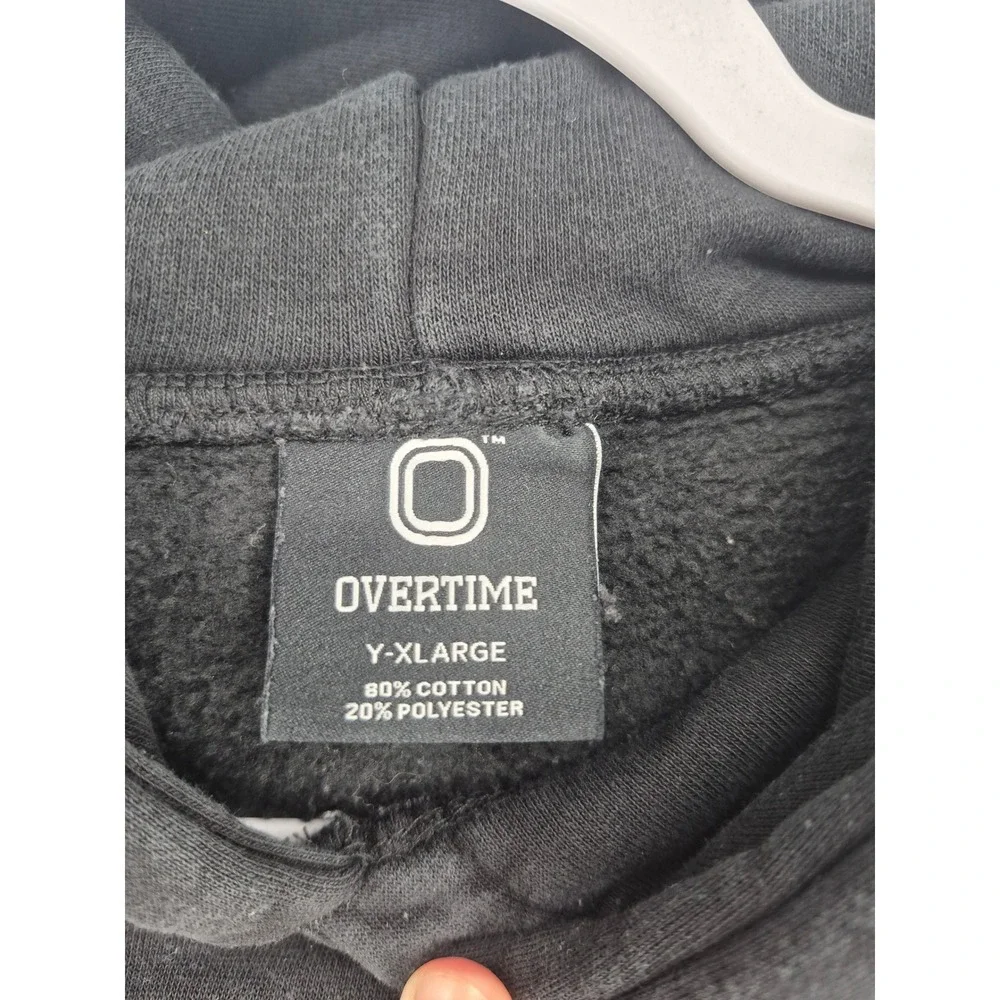 Overtime Youth Hoodie Black Basketball Drip Graphic Pullover XL